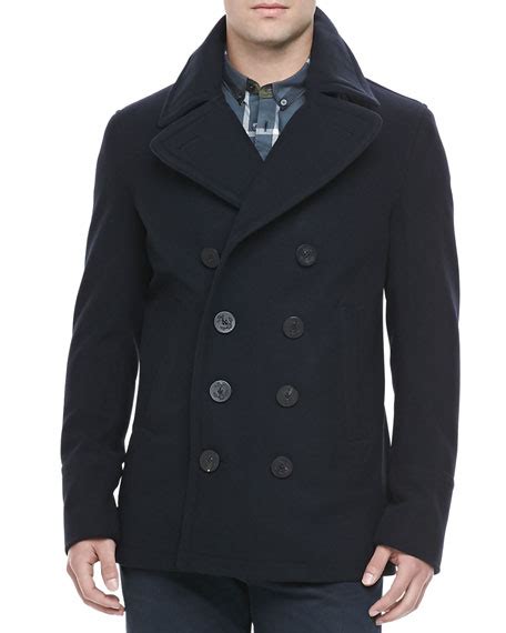 burberry brit pea coat nordstrom|Burberry pea coats men.